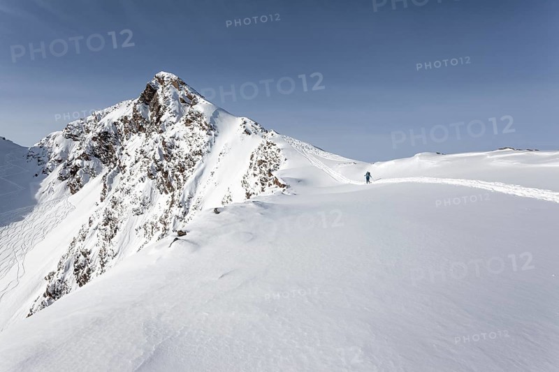 Ski tourer with ascent track