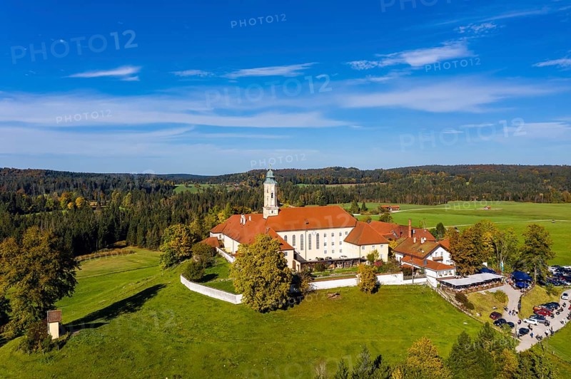 Aerial view of Reutberg Monastery