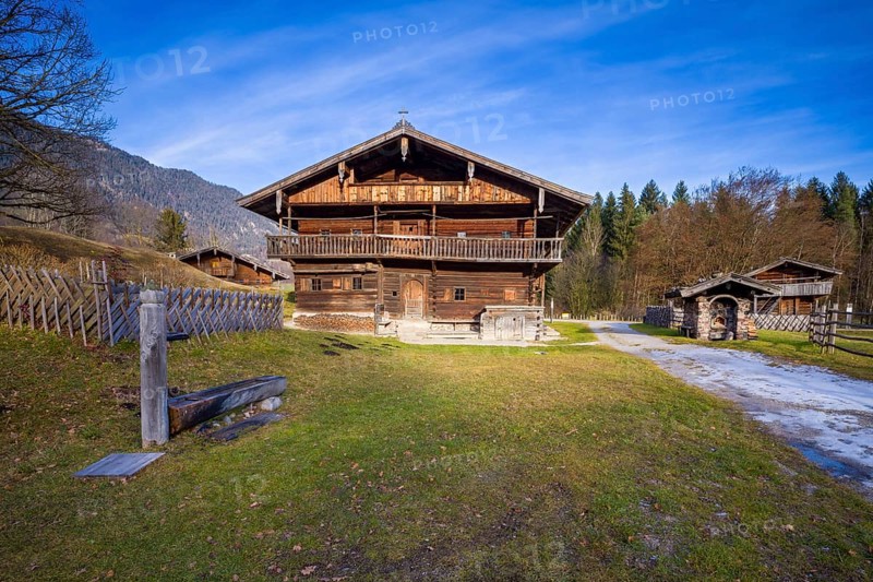 Tyrolean farms in late autumn