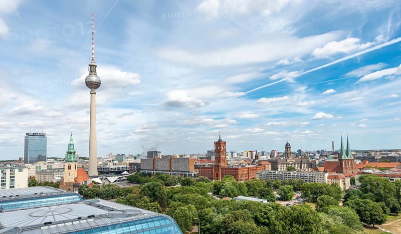 View of TV tower and Rotes Rathaus