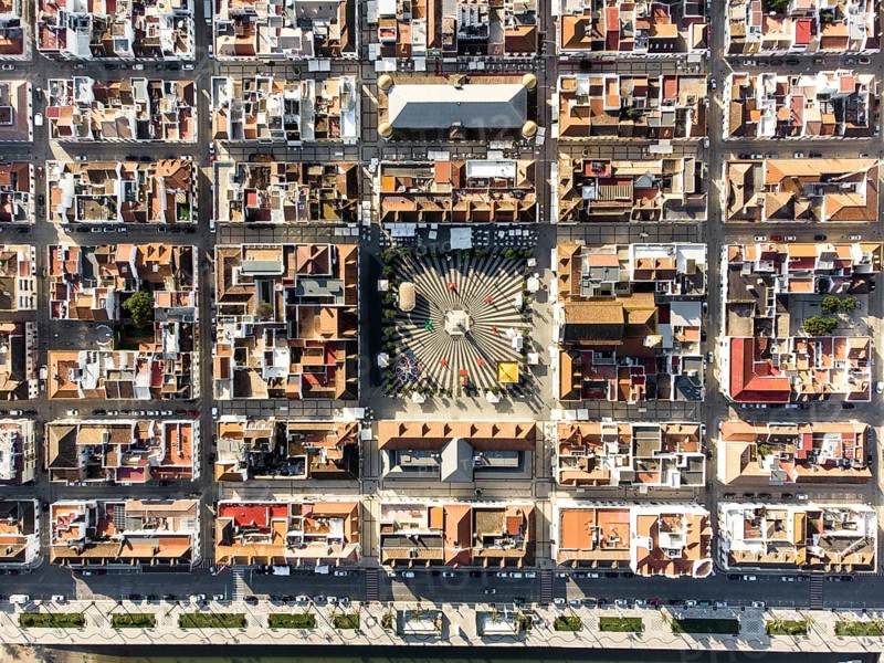 Aerial view of Vila Real de Santo Antonio