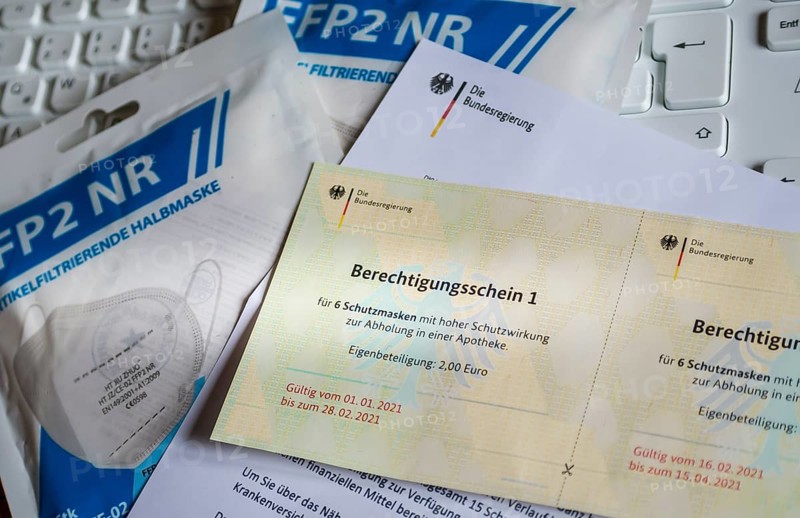 Certificate of entitlement for 6 protective masks with high protective effect FFP2 NR