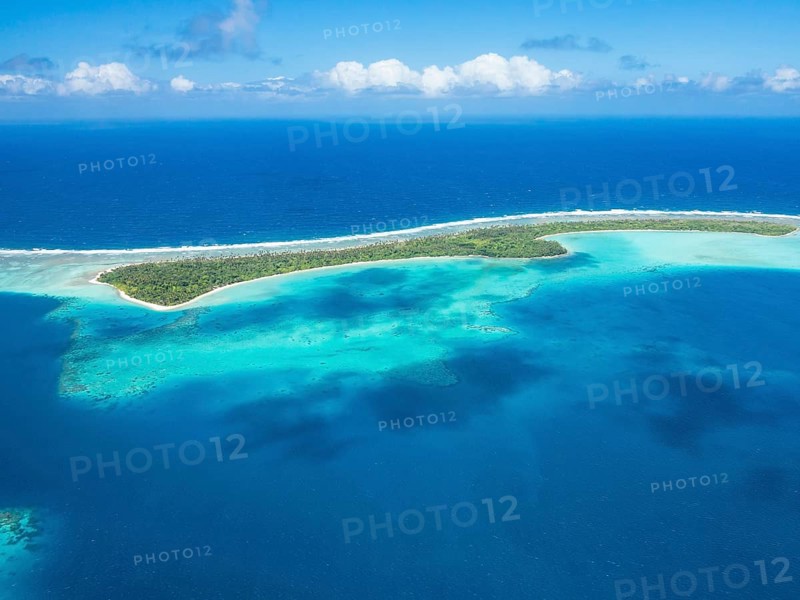 Aerial of the lagoon of Wallis