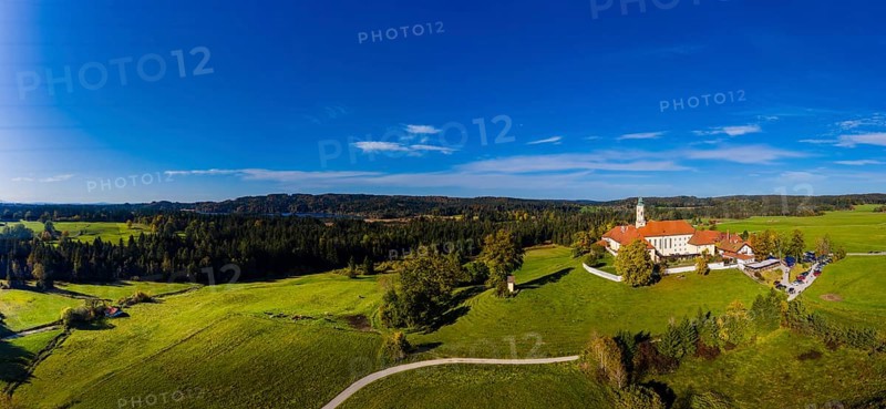 Aerial view of Reutberg Monastery
