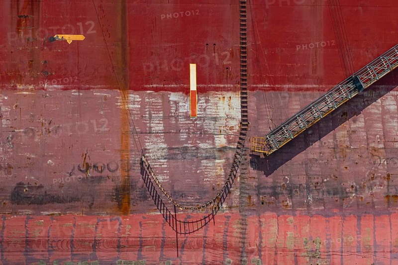 Close up of a huge container ship ready to getting break up