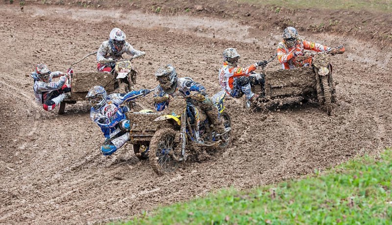Motorcycle team at a motocross race