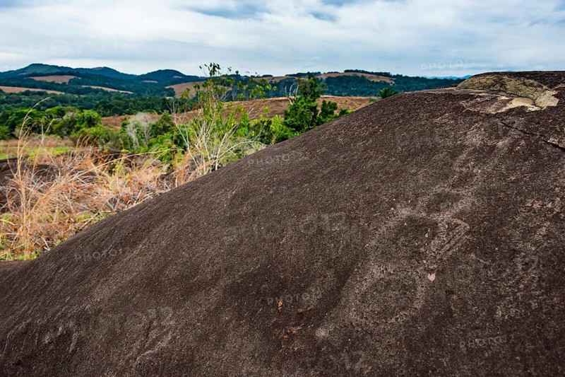 Prehistoric rock carvings in the Unesco world heritage sight Lope national park