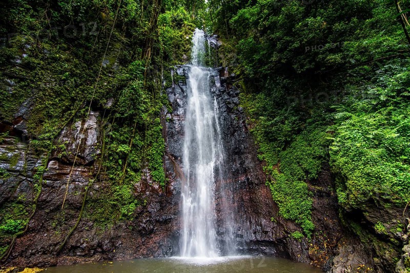 Waterfall of Sao Nicolau in the jungle of Sao Tome