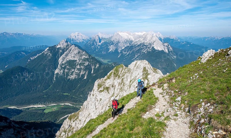 Climbers hiking