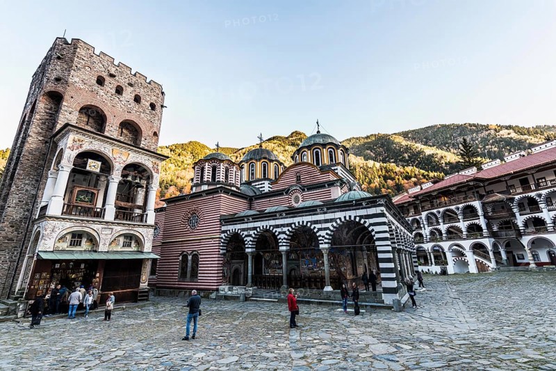 The interior of the monastery with the Tower of Hrelyu visible