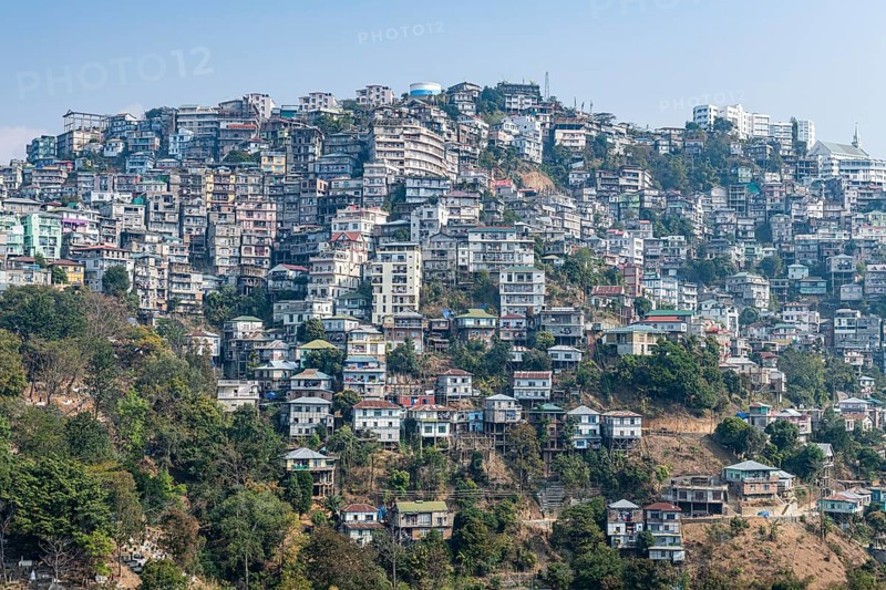 Houses perched on the hills