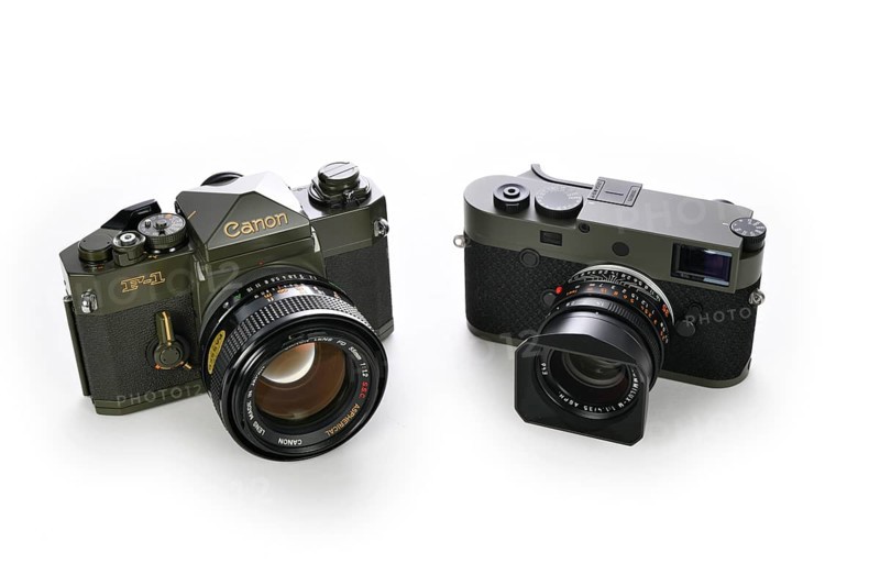 50 years difference: limited edition special edition Canon F-1 ODF-1 in military olive drab finish from 1971