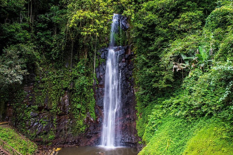 Waterfall of Sao Nicolau in the jungle of Sao Tome