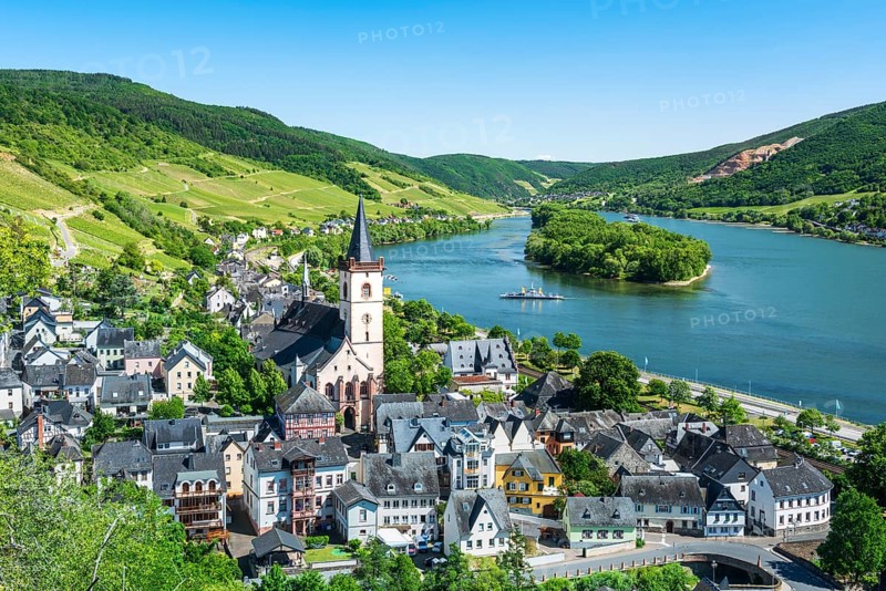 View of Lorch on the Rhine with St. Martin's Church