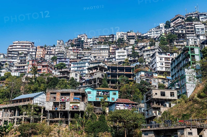 Houses perched on the hills