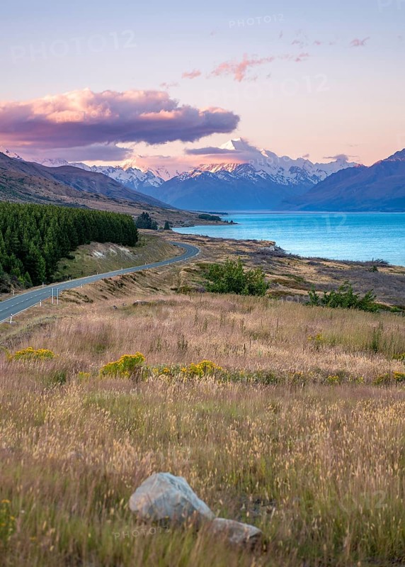 View of Mount Cook at sunset