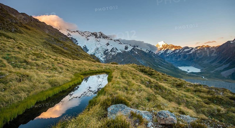 Reflection in mountain lake