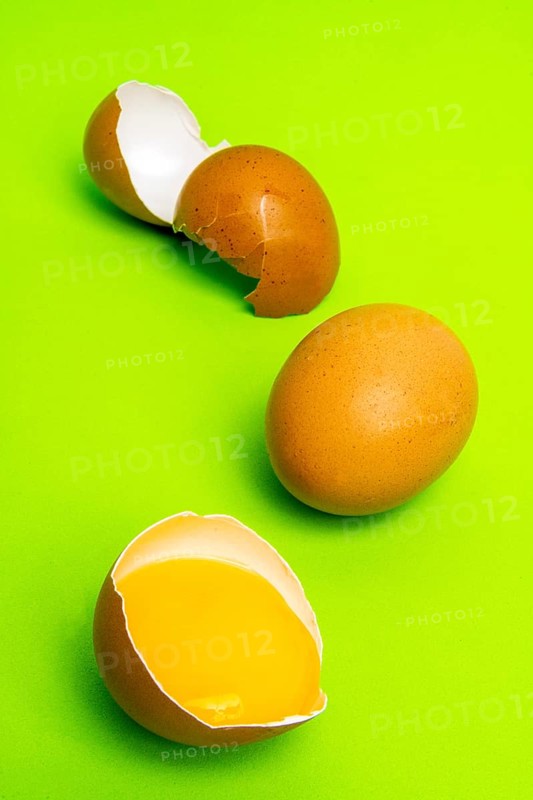Eggs on a green background