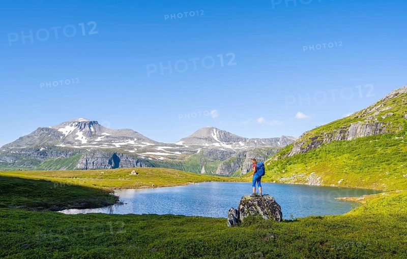 Hiker on rocks