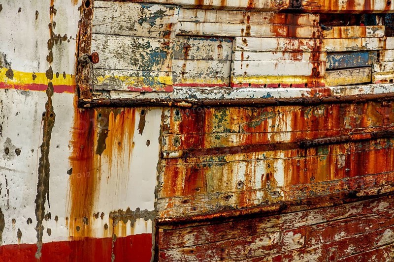 Rotten planks of an old boat