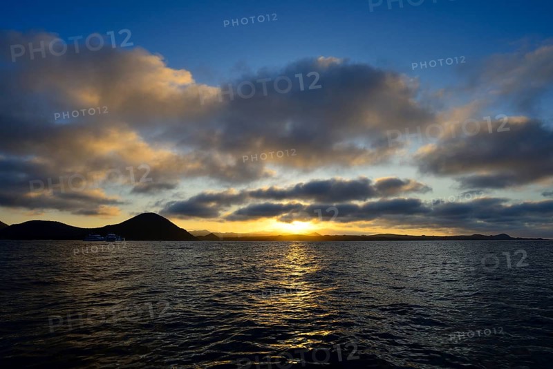 Sunset on the volcanic coast