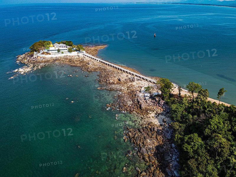 Aerial from the Myaw Yit Pagoda in the ocean near Dawei