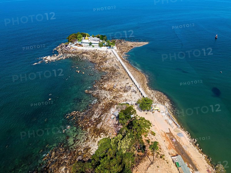 Aerial from the Myaw Yit Pagoda in the ocean near Dawei