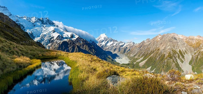 Reflection in mountain lake