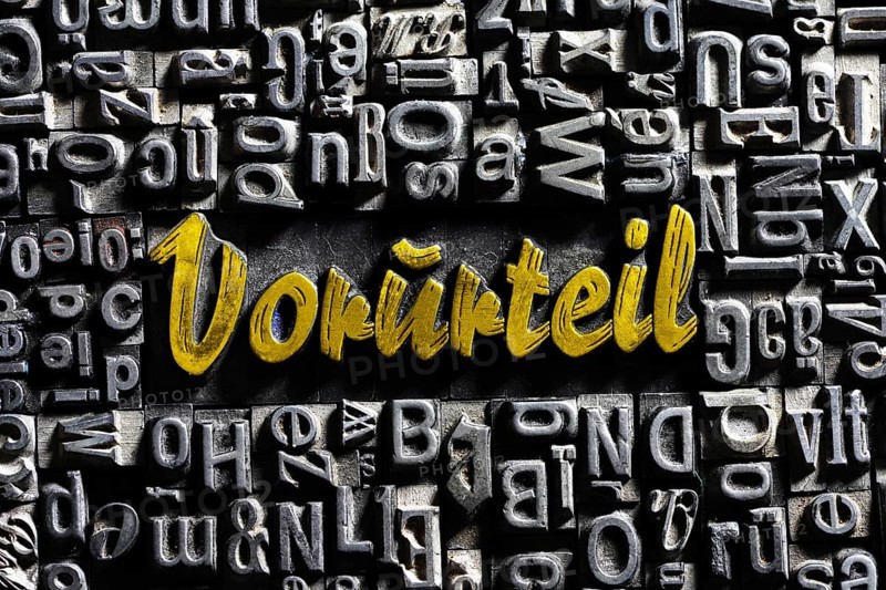 Old lead letters with golden writing