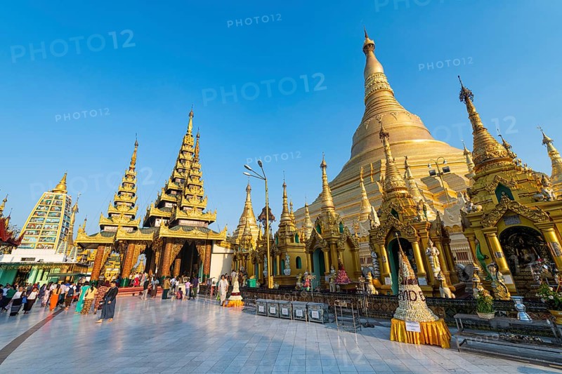 Golden spikes in the Shwedagon pagoda
