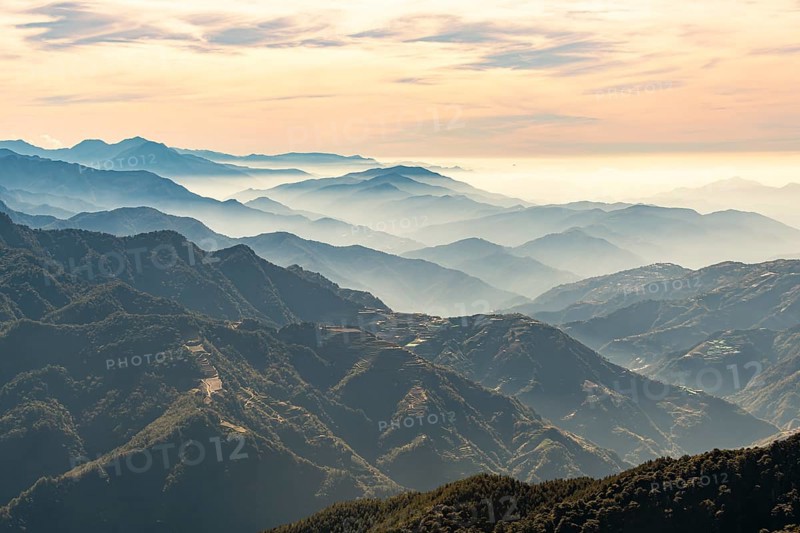 Hazy picturesque highlands of Nantou County