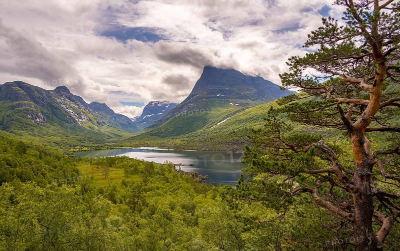High valley Innerdalen with lake Innerdalsvatna