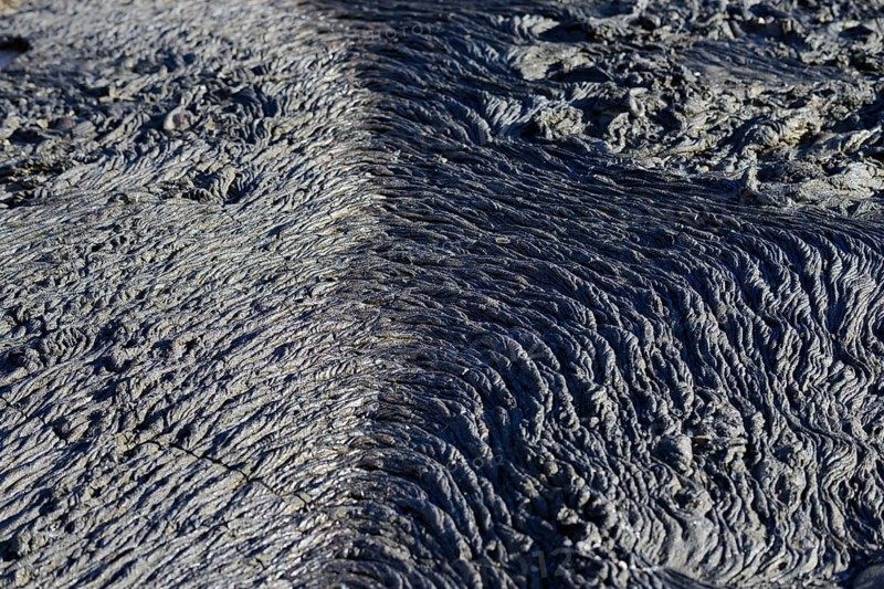 Knitted lava or pahoehoe lava