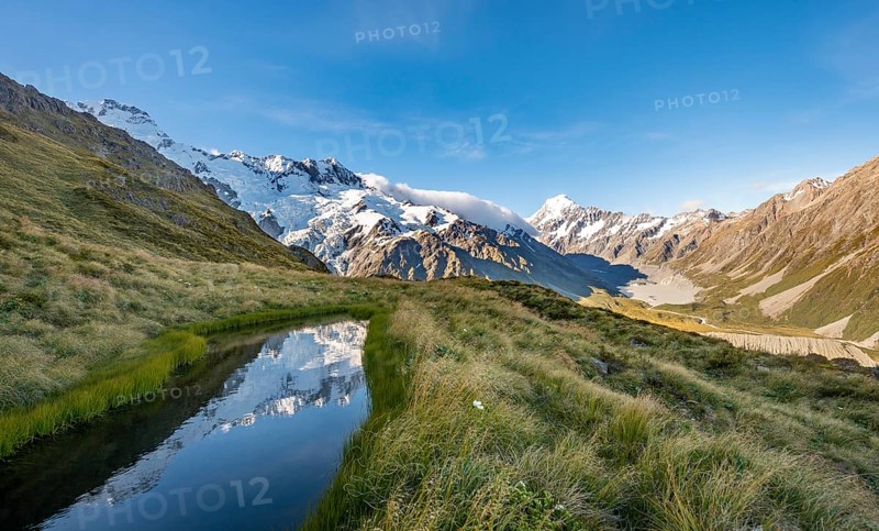 Reflection in mountain lake