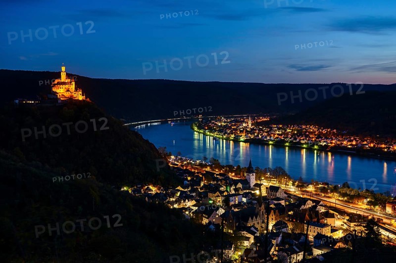 Marksburg Castle at dusk