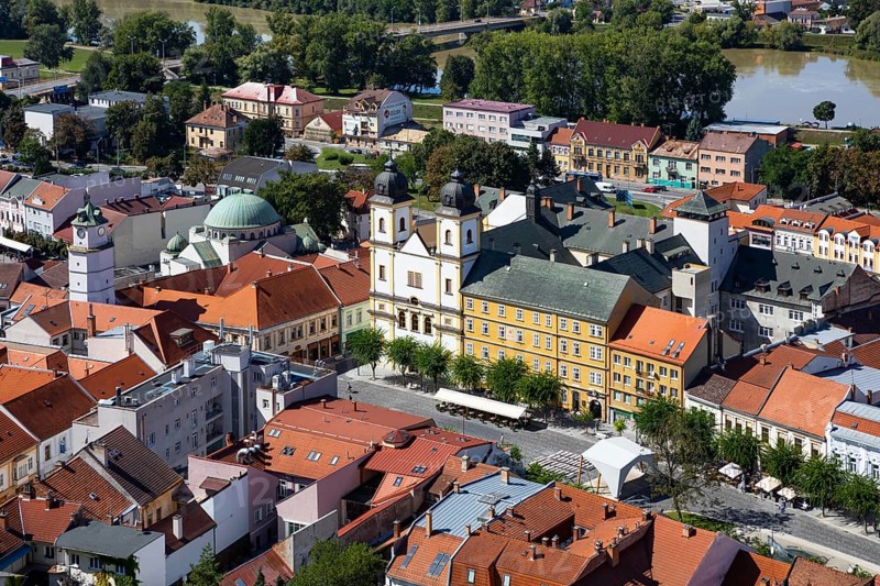 View from Trencin Castle to the Piarist Church by Francis Xavier