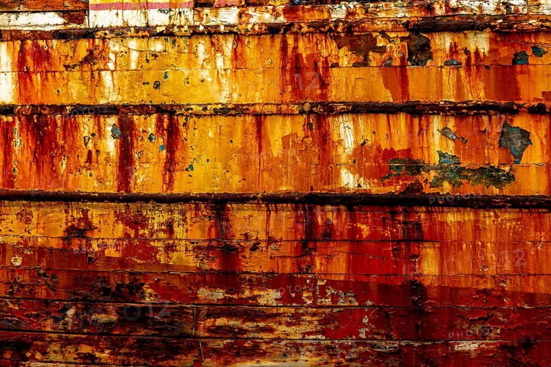 Rotten planks of an old boat
