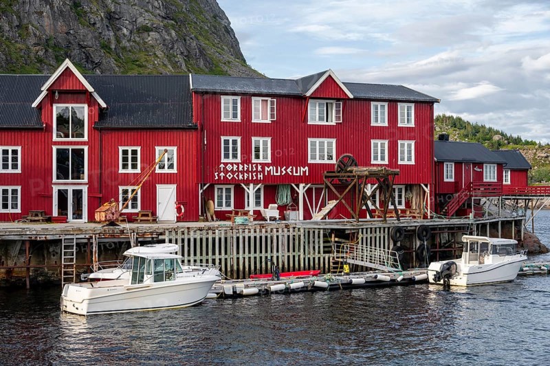 Traditional red stilt houses