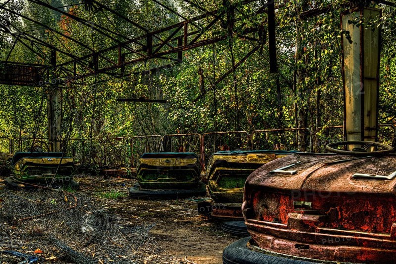Dilapidated bumper car