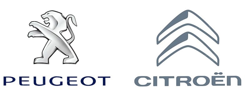 Logo of the car brand Peugeot and Citroen