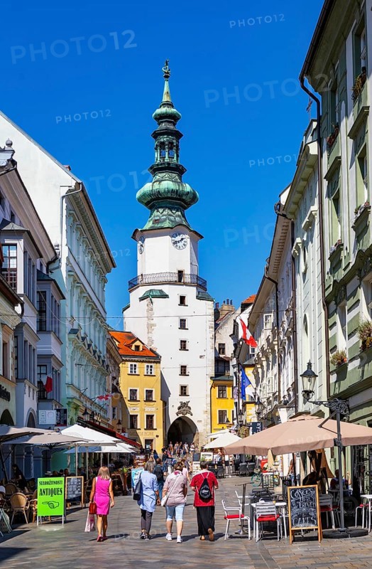 Pedestrian zone in Michalska Street with Michaeler Gate
