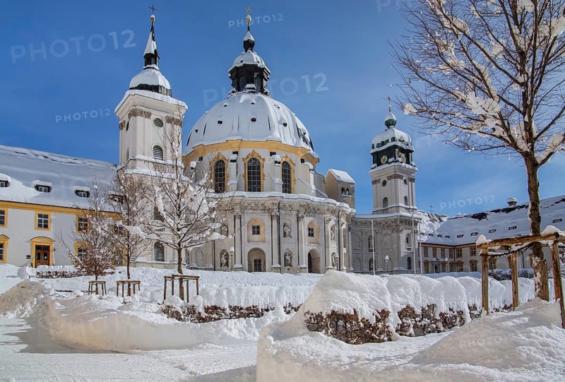 Monastery courtyard with monastery church