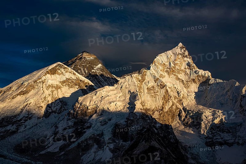 View from Kala Patthar in the evening light on Mount Everest