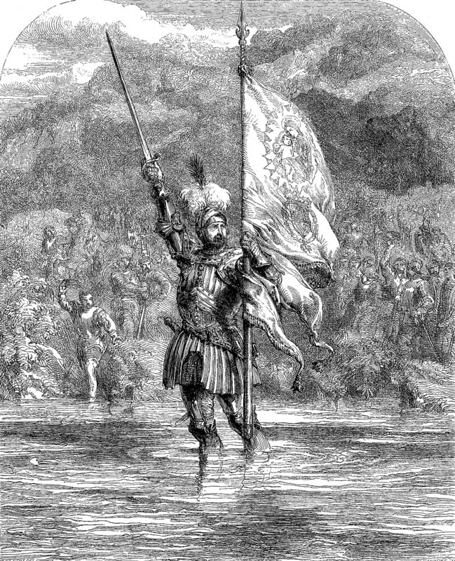 Balboa claiming possession of the South Sea