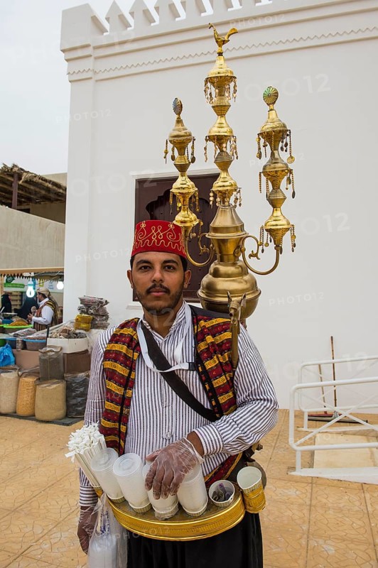 Colourful dressed traditional tea sekker