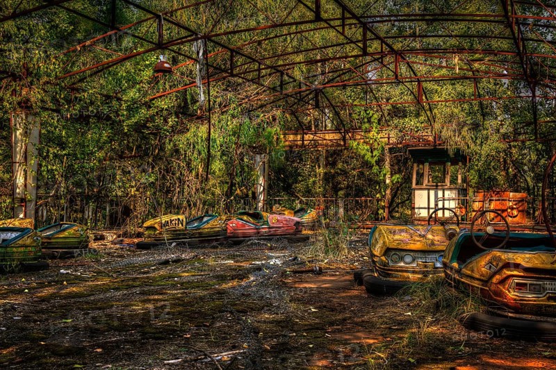 Dilapidated bumper car