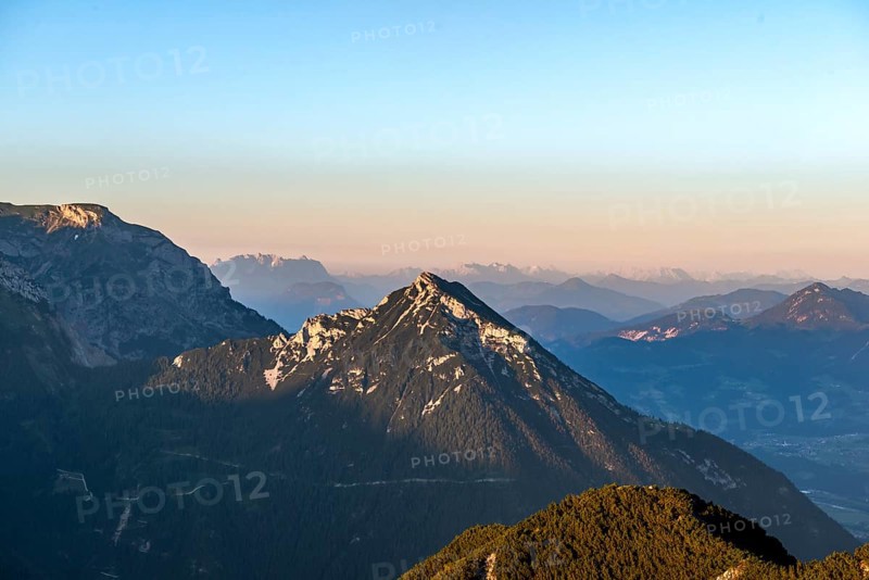 Mountain peak Ebner Joch in the evening light