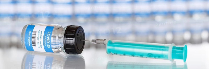 Vaccine Coronavirus Corona Virus Syringe COVID-19 Covid Vaccination Vaccine Text free space Copyspace Panorama