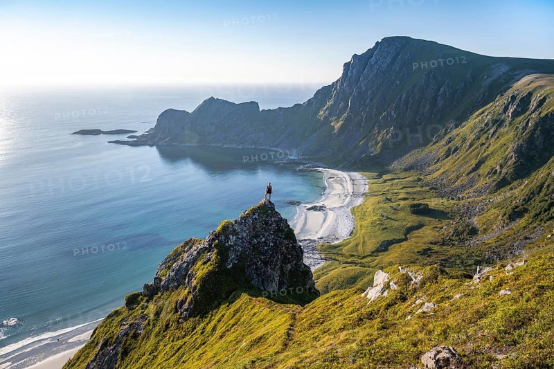 Hiker standing at the precipice