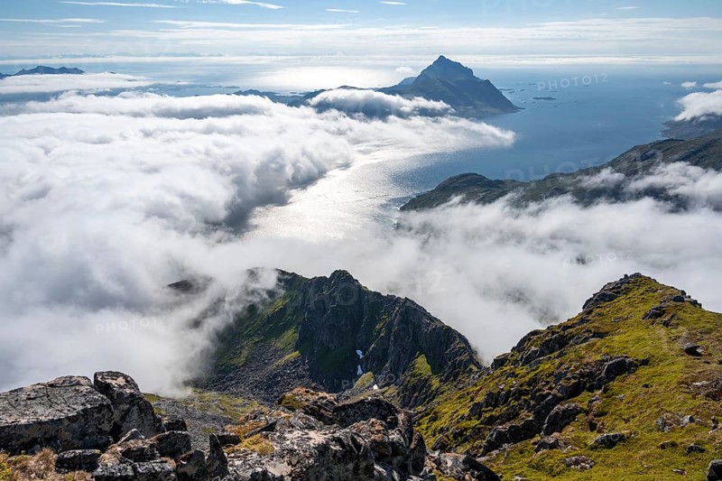Mountain landscape and sea